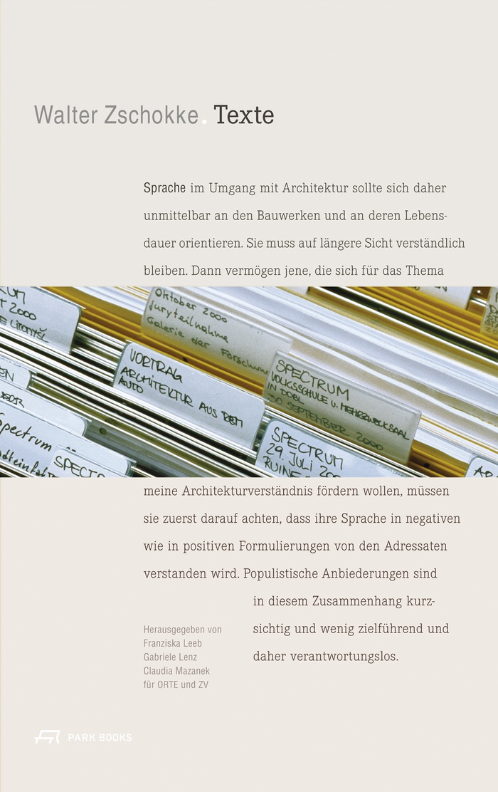 Walter Zschokke.Texte – Grafik: lenz+ buero fuer visuelle gestaltung