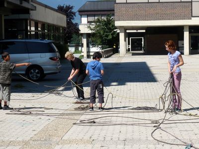 soak – mit Seilen bauten wir uns eine Hängekonstruktion