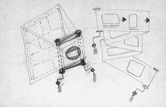 Studie zu einem Paternoster für Bilderfolgen Paul Klees, Bleistift/Papier, 1942