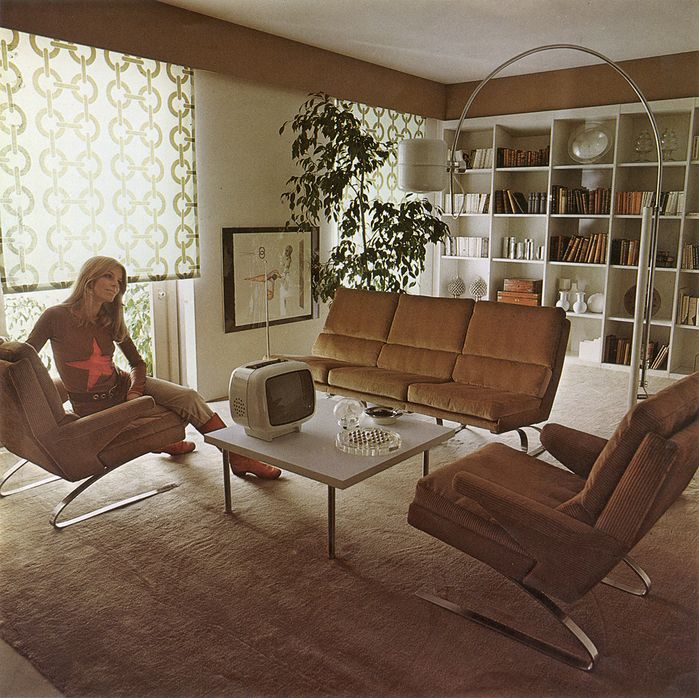 Schwingsessel-Polstergarnitur aus dem Katalog „COR-Sitzkomfort“, um 1970