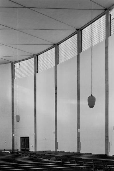Rudolf Schwarz, Pfarrkirche St. Michael, Frankfurt am Main, 1952 – 56, Innenansicht