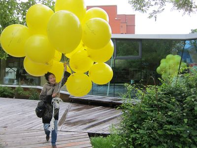 Architekturtage 2016 in Tirol – Luftballone für den Vortrag von Stephan Schulmeister am Vorabend der Architekturtage