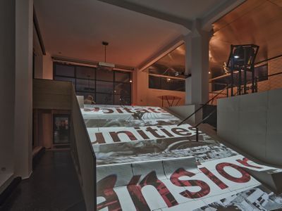 Blick in die Ausstellung "Potenziale 3"  mit "Common Ground" des Intervention Labs