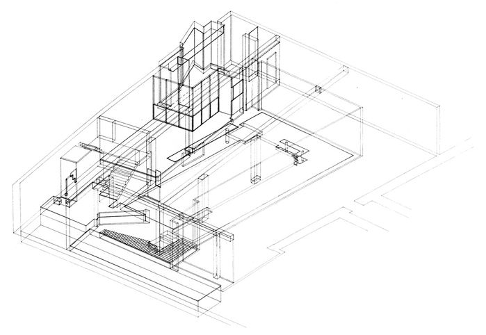Galerie Elefant, Isometrie (Architektur: Markus Ostertag, 1972)