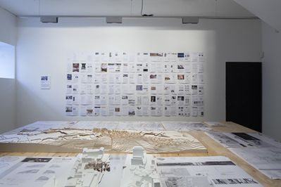 StudentInnenarbeiten der Architekturfakultät Innsbruck – Blick in die Ausstellung im  aut . Foto: © B+R