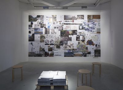 StudentInnenarbeiten der Architekturfakultät Innsbruck – Blick in die Ausstellung im  aut . Foto: © B+R