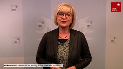 Landesrätin Beate Palfrader schickte eine Video-Grußbotschaft