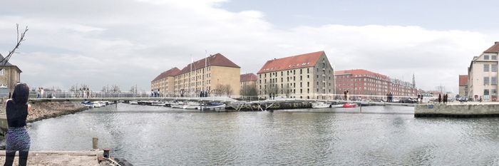3 Fußgänger- und Fahrradbrücken, Kopenhagen (geschlossen), Visusalisierung © DFA