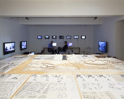 StudentInnenarbeiten der Architekturfakultät Innsbruck – Blick in die Ausstellung im  aut . Foto: © B+R