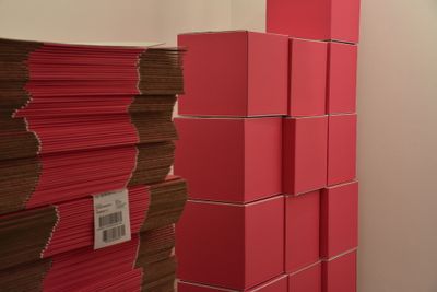 Ausstellungsaufbau "The Language of MVRDV"