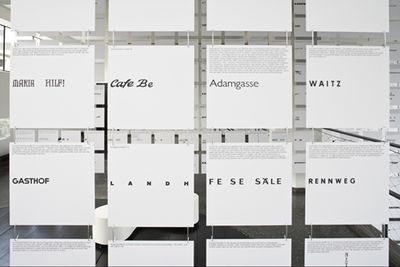 Installation "andreas uebele: alphabet innsbruck" im aut