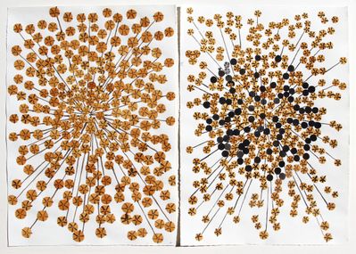 Carmen Müller, Blütenexpolosion, Tempera auf Papier, 2019
