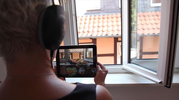 Dokumentationsfoto vom Videowalk UNtitled REALITY, 2015