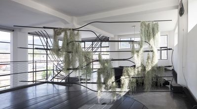 Blick in die Ausstellung "Splined Spheres" im aut